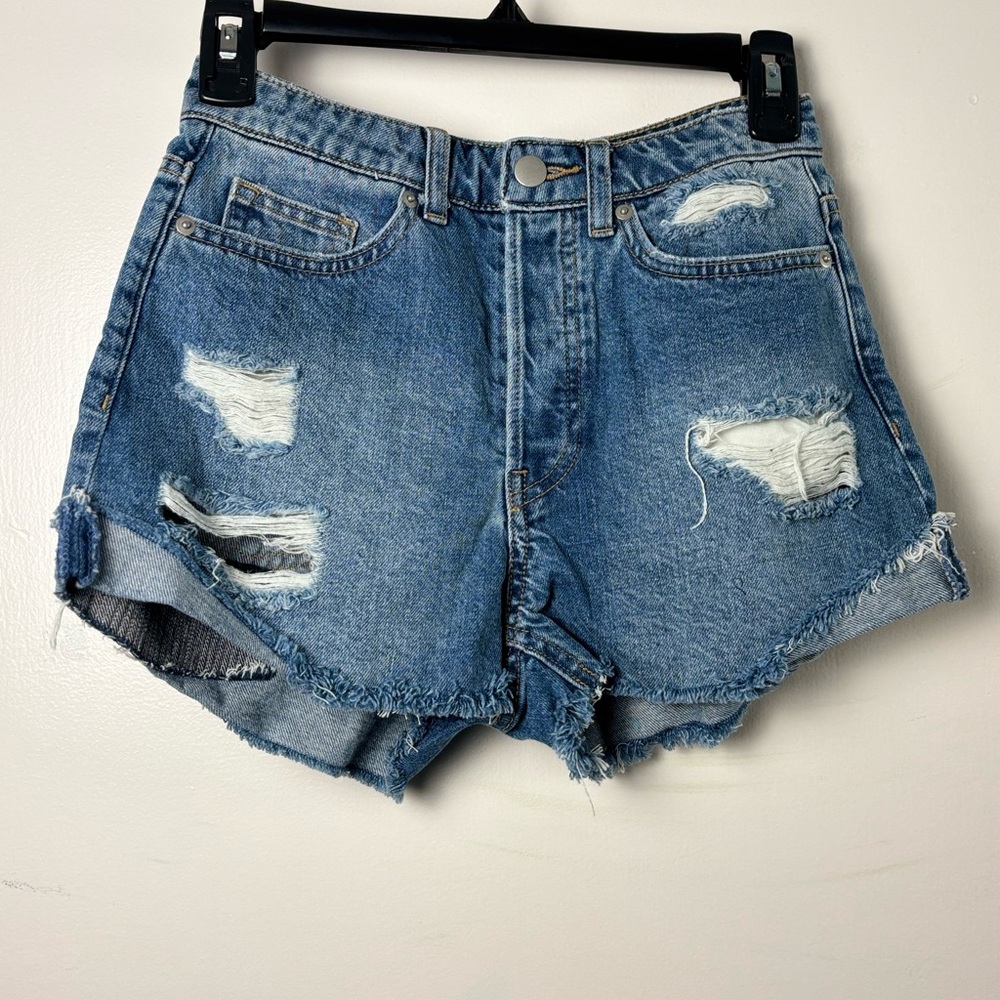 H&M Blue Distressed Jean Shorts
